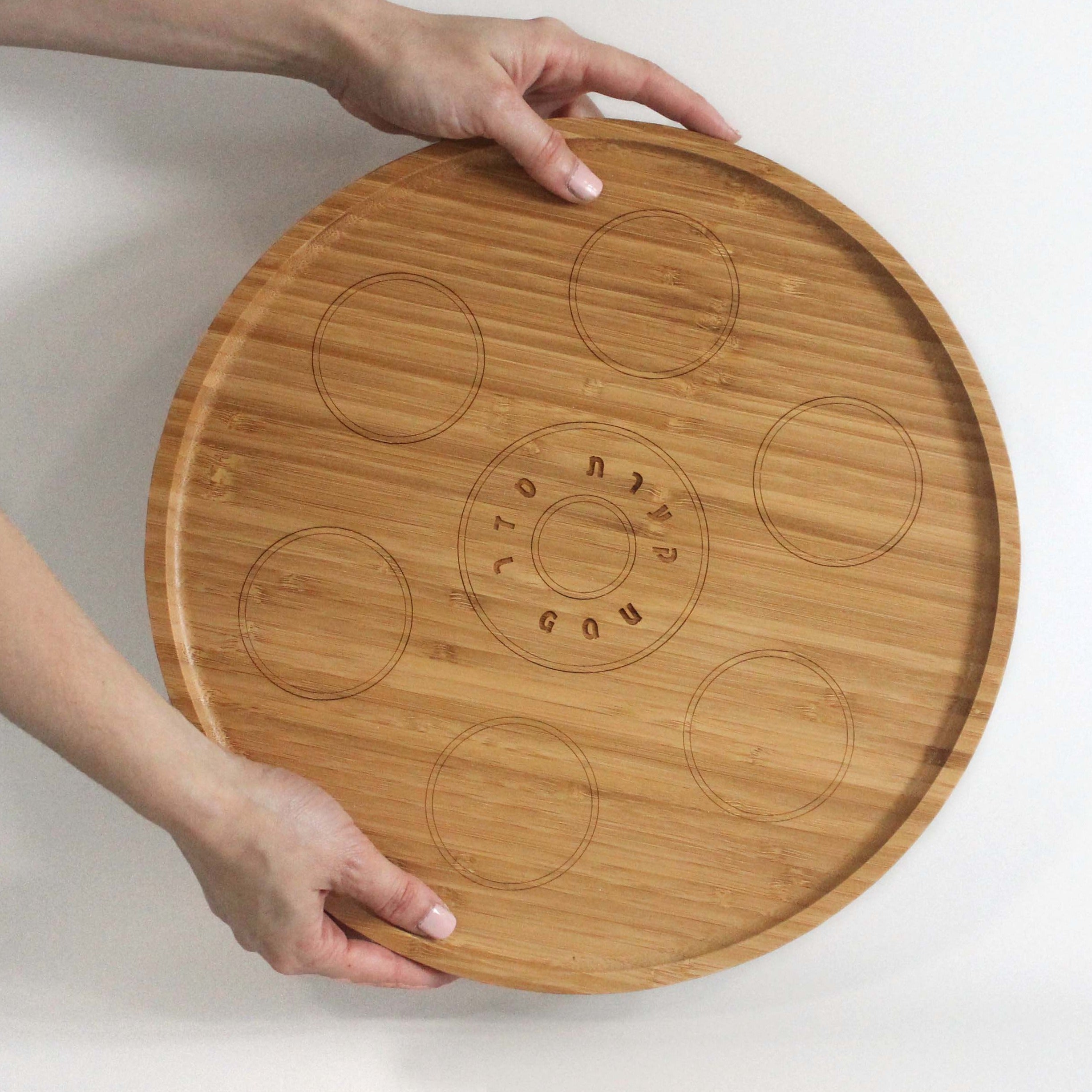 Modern Seder Plate, Wood, Ceramic, Made in Israel, Peace Love Light Shop