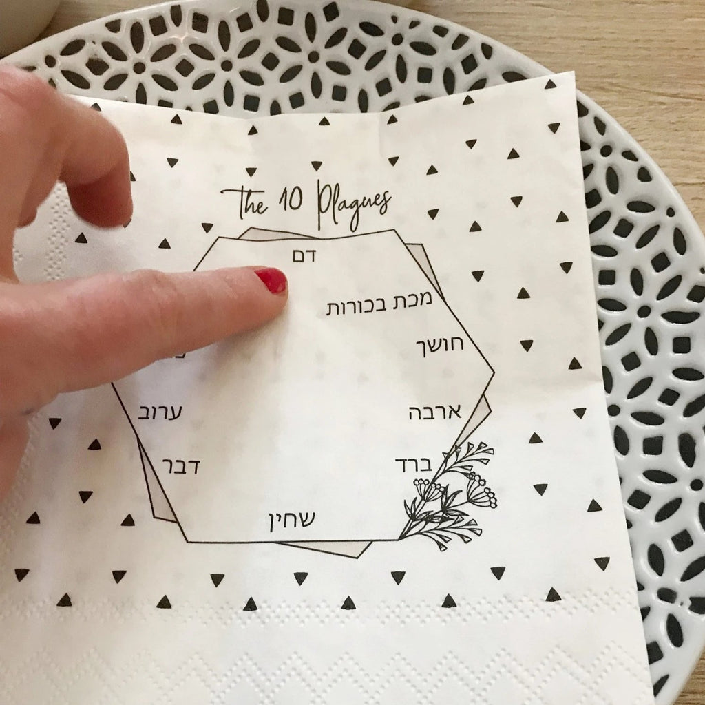 Passover Napkins, Ten Plague for Dipping, Passover Decorations- 20 Pack - Peace Love Light Shop