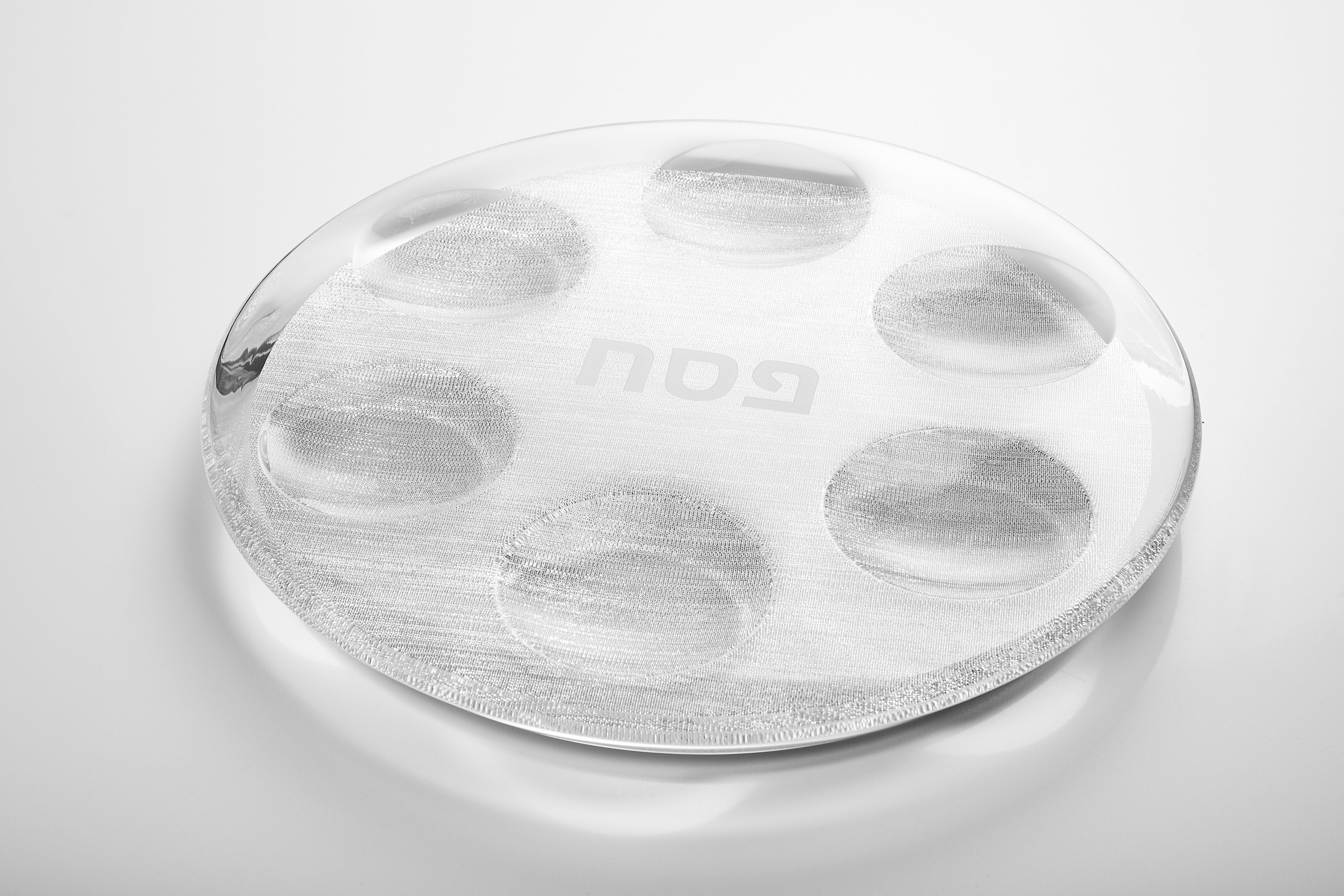Modern Seder Plate- Silver or Translucent - Peace Love Light Shop