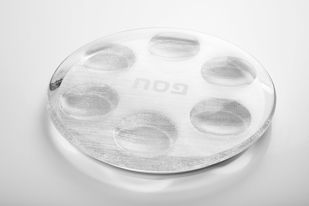 Modern Seder Plate- Silver or Translucent - Peace Love Light Shop