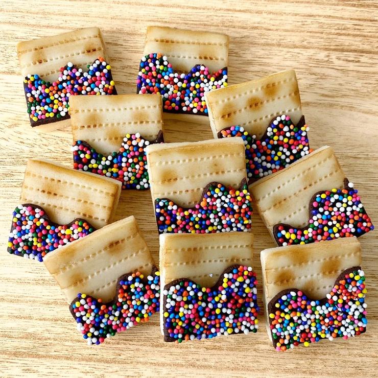 Passover Marzipan Rainbow Sprinkle Matzah Tiles, Hostess Gift - Peace Love Light Shop