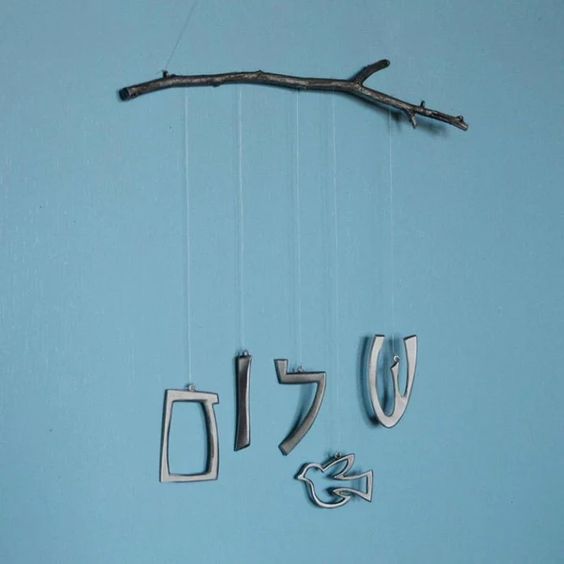 Jewish mobile wall hanging- Peace Love Light Shop