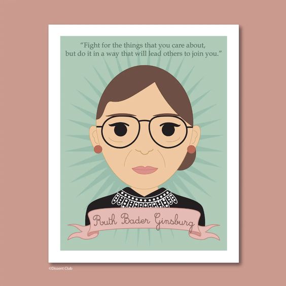 RBG, Ruth Bader Ginsburg, 8x10 Art Print - Peace Love Light Shop