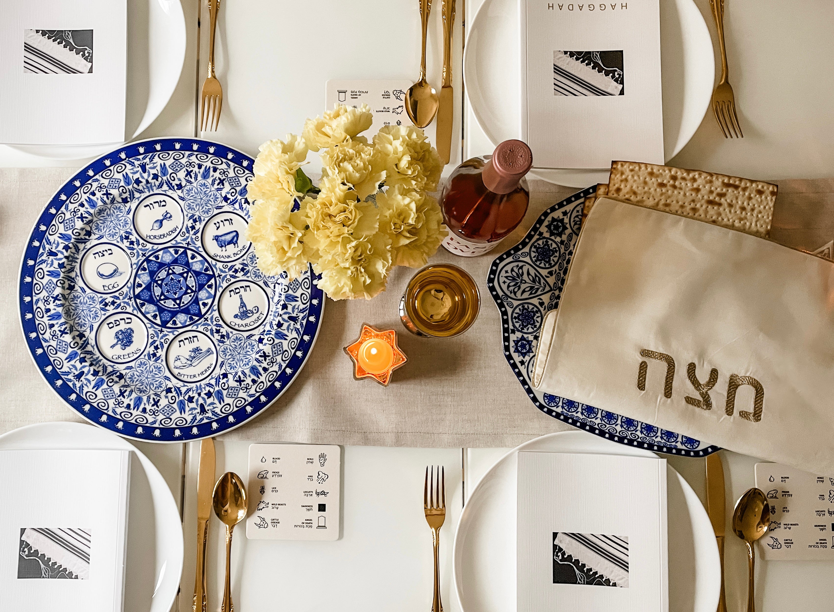 Porcelain Classic Seder Plate- Peace Love Light Shop