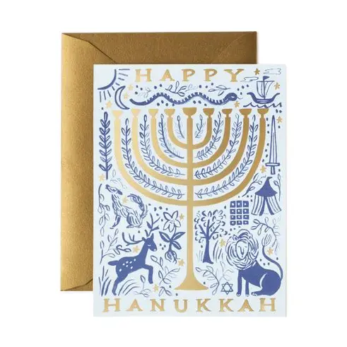 Rifle Paper Hanukkah Card- Peace Love Light Shop