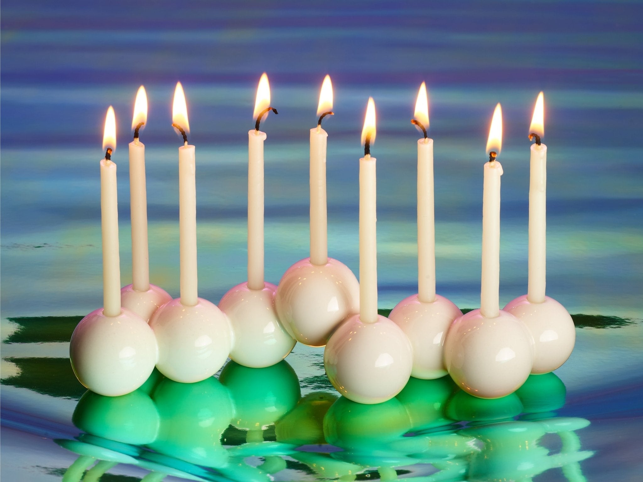 Modern Bubble Menorah, Ceramic- Peace Love Light Shop