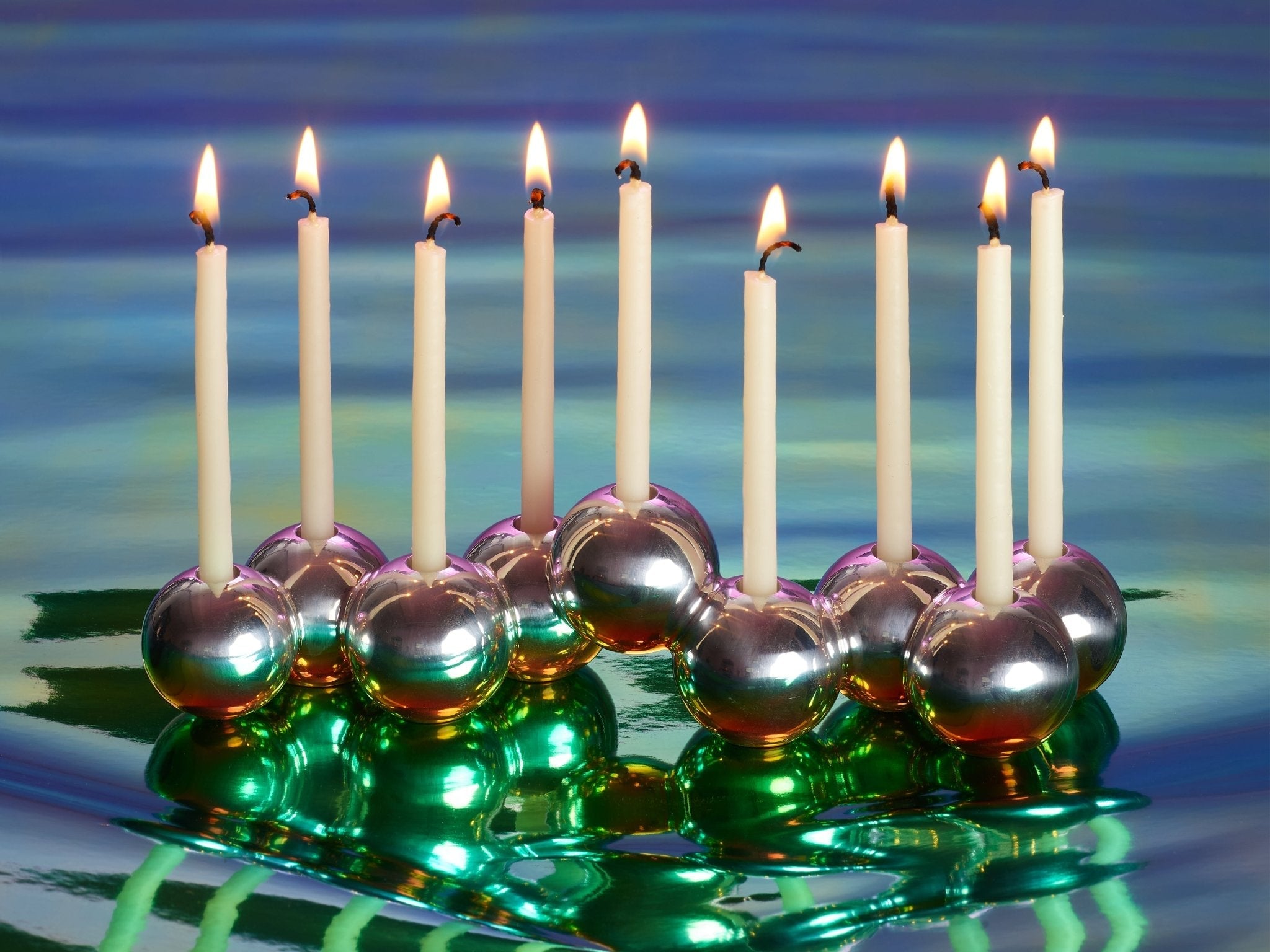 Modern Bubble Menorah - Aluminum, Peace Love Light Shop