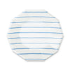 Striped Blue Paper Plates- Peace Love Light Shop