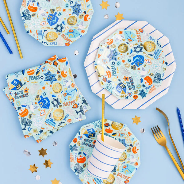 Hanukkah tablescape- Peace Love Light Shop
