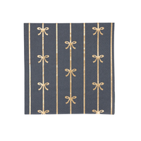 Navy Bow Print Cocktail Napkins - 20 Pack