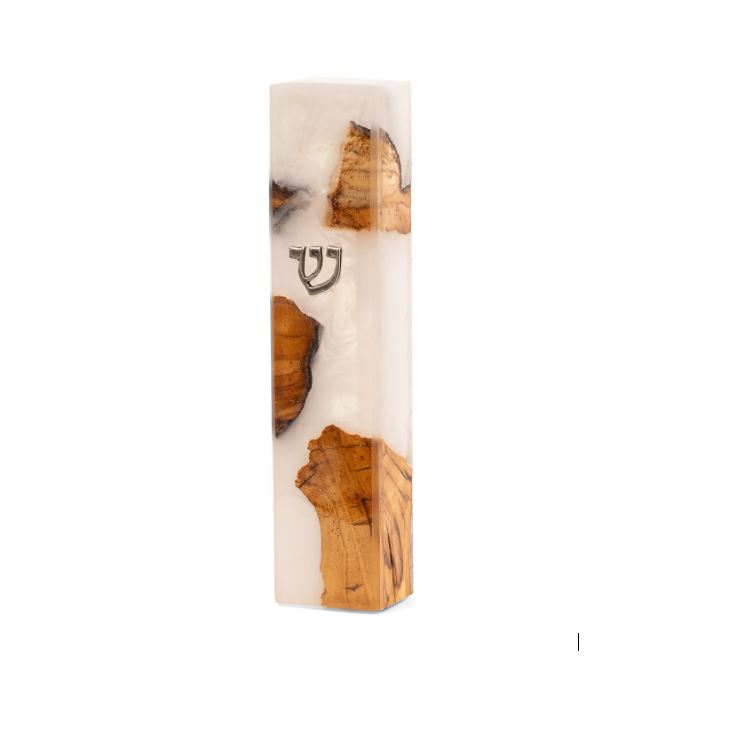 Wood and Epoxy mezuzah, By the Israel Museum- Peace Love Light Shop
