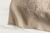 Embroidered linen challah cover with pearl seeds, made in Israel- Peace Love Light Shop