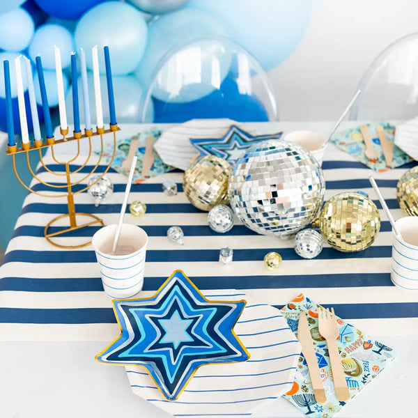 Hanukkah tablescape- Peace Love Light Shop