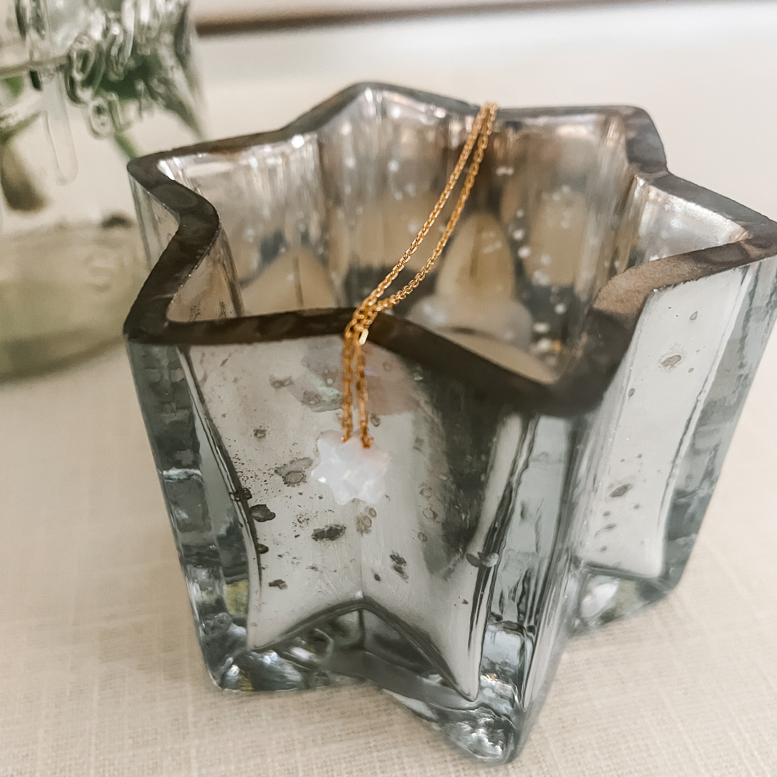 Tiny White Opal Jewish Star Necklace- Gold or Silver Chain