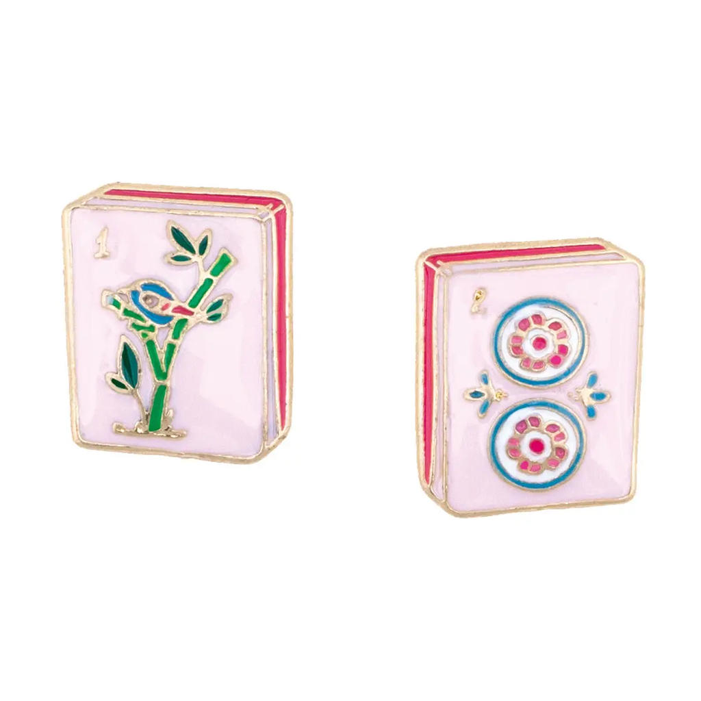 Mah Jong Tile Stud Earrings - Peace Love Light Shop