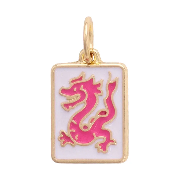 Dragon Mah Jong Tile Charm - Peace Love Light Shop