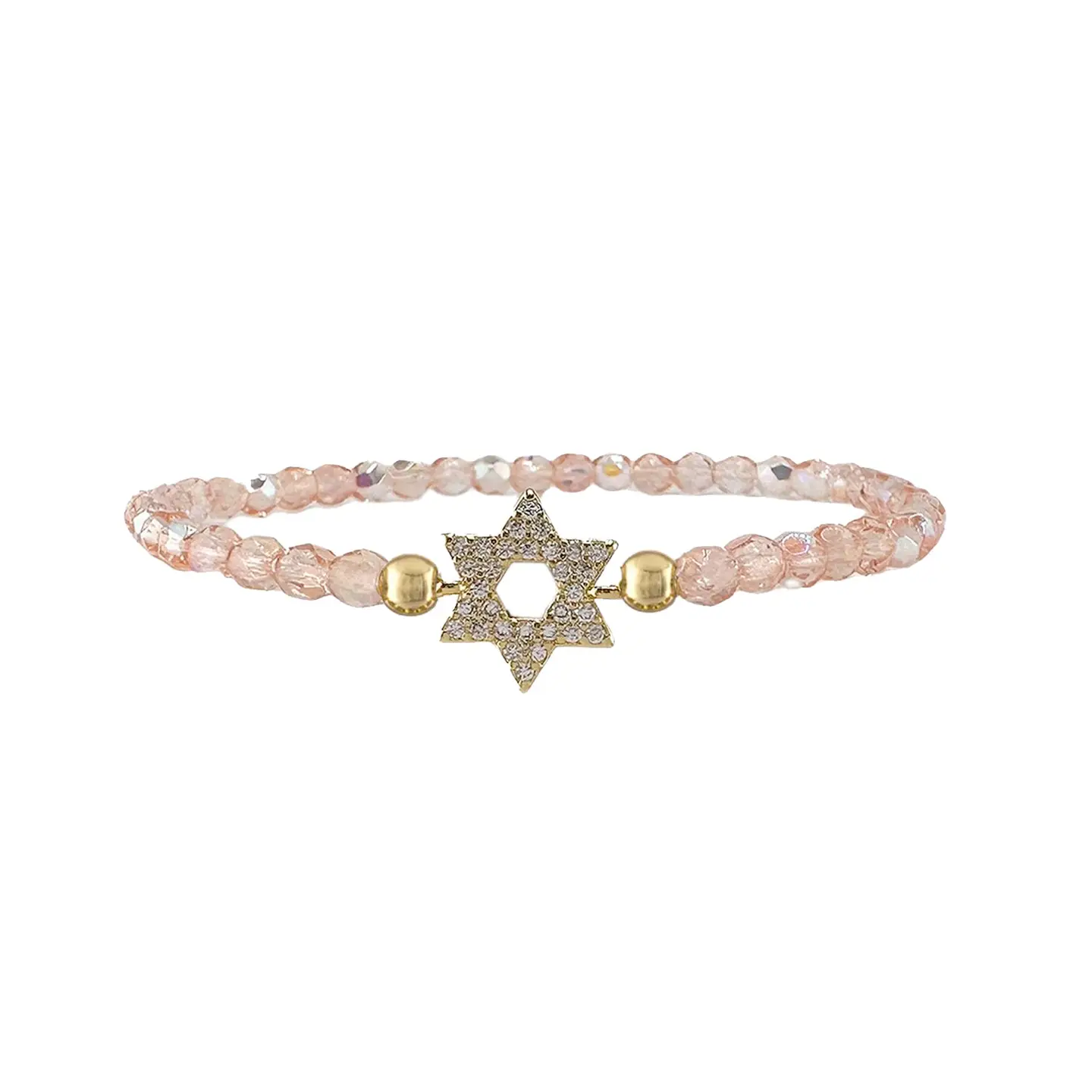 Crystal Beaded Star of David Bracelet -  Peace Love Light Shop