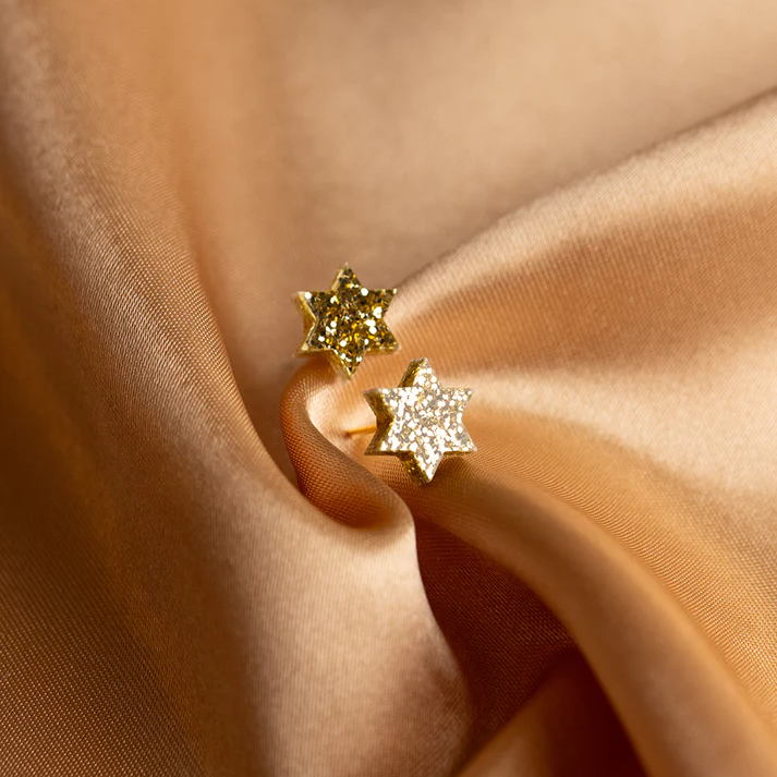 Ariel Tidhar mini magen, star of David earrings- Peace Love Light Shop