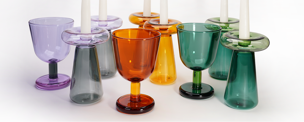 Modern Shabbat set, kiddush cup & candle holders- Peace Love Light Shop