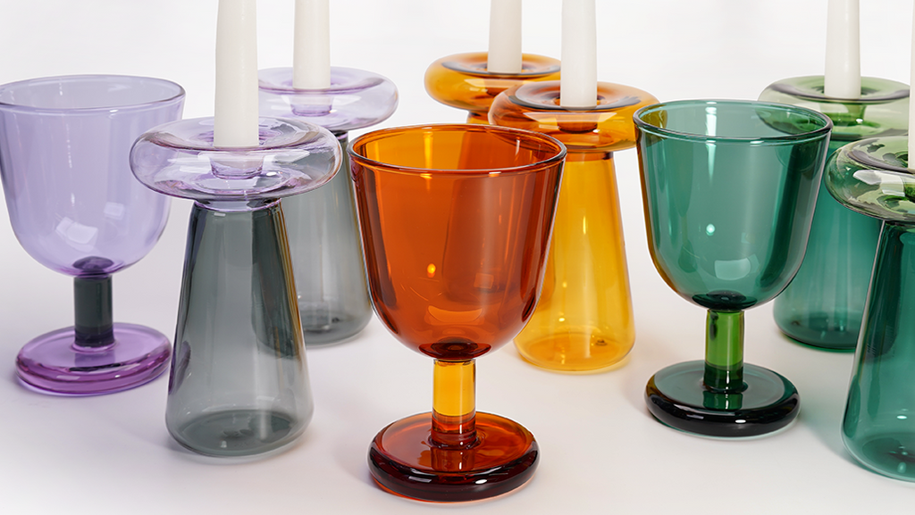 Modern Shabbat set, kiddush cup & candle holders- Peace Love Light Shop