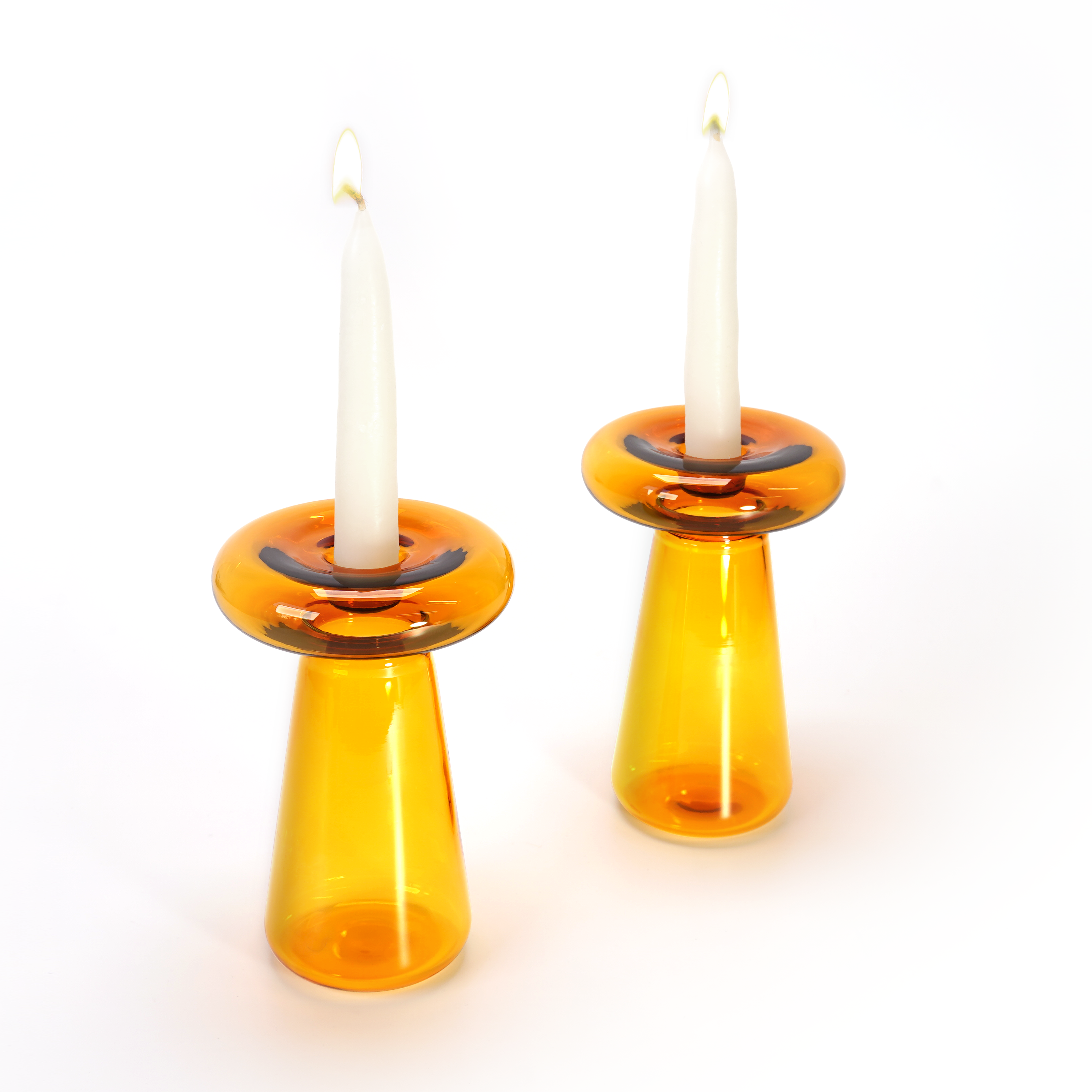 Shabbat Glass Candle Holders- Peace Love Light Shop