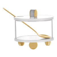 Lucite Apple & Honey Dish, White & Gold, Rosh Hashanah