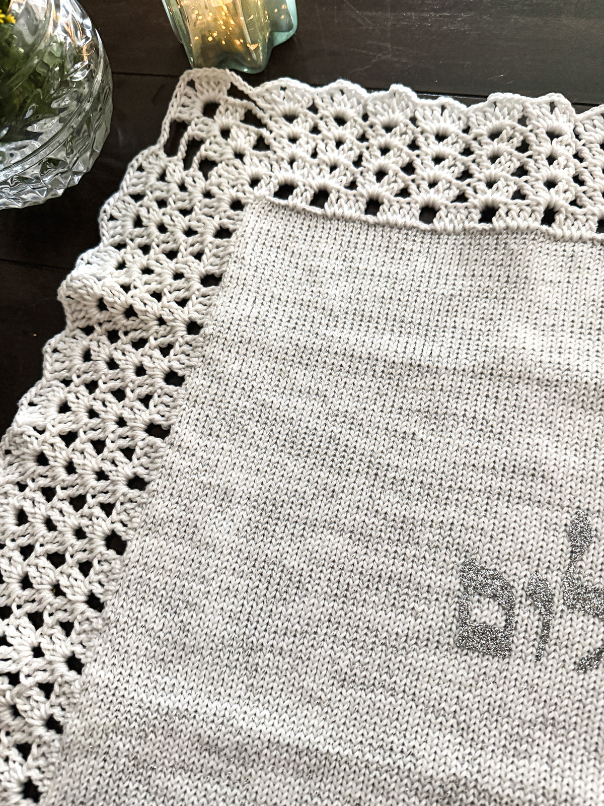 Cotton silk crochet challah cover- Peace Love Light Shop