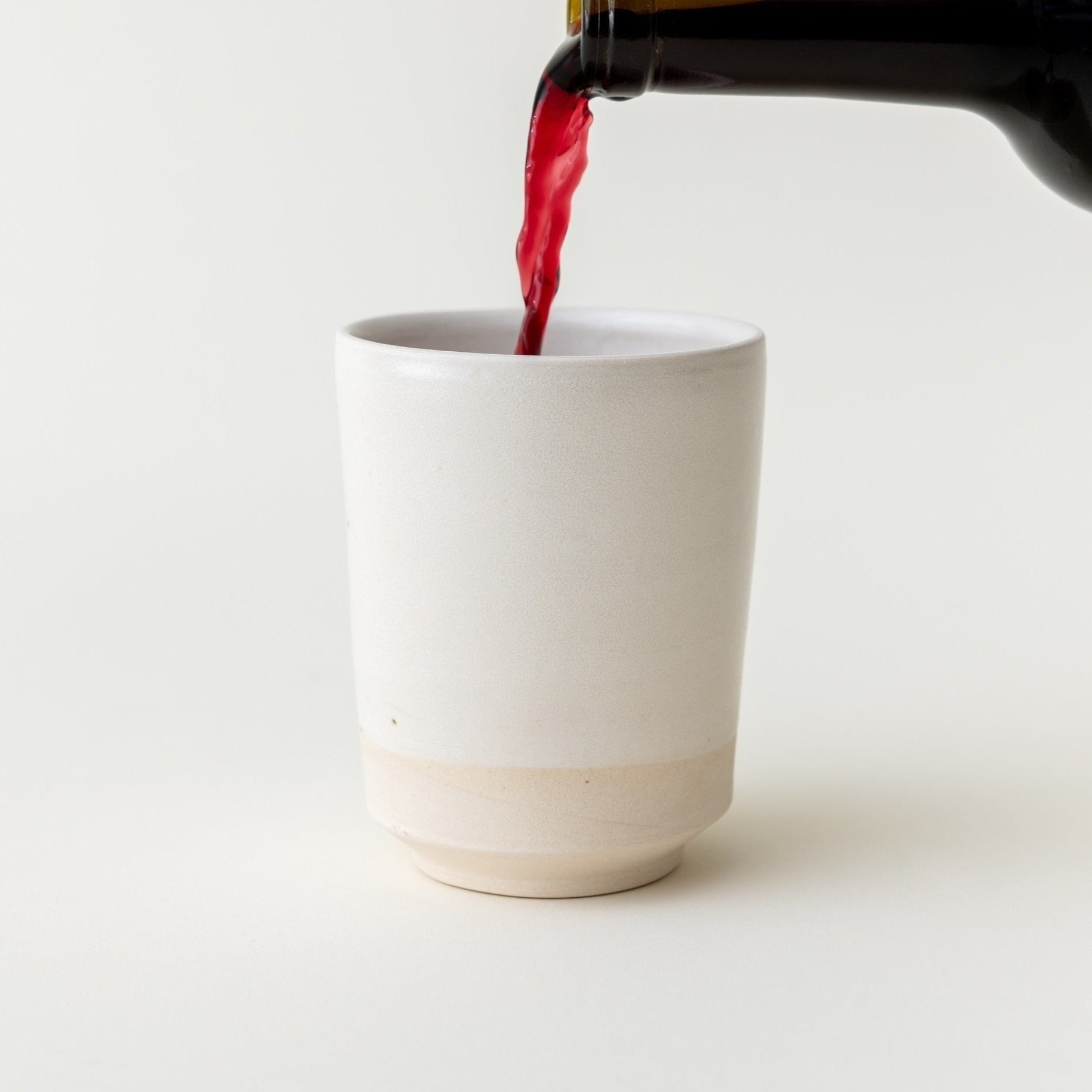 Ceramic Kiddush Cup- Cream Modern