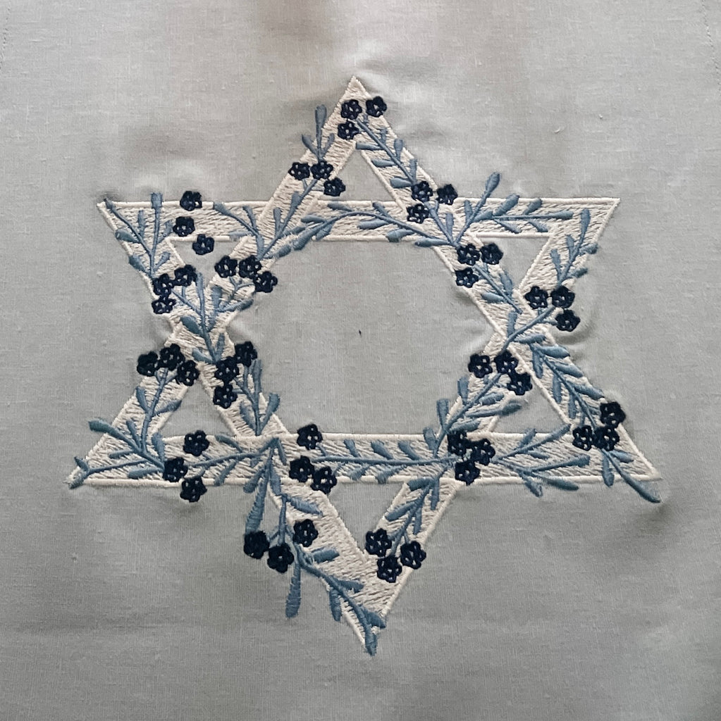 Star of David embroidered runner- Peace Love Light Shop