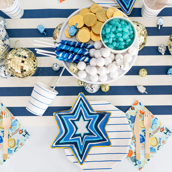Hanukkah tablescape- Peace Love Light Shop