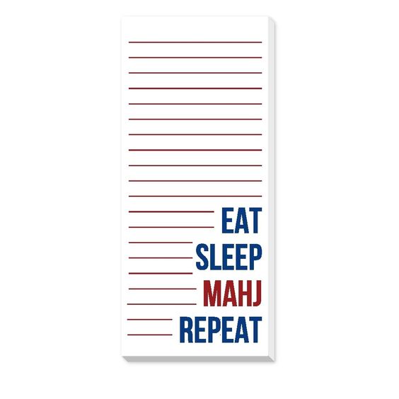 Eat, Sleep, Mahj, Repeat Notepad- Peace Love Light Shop