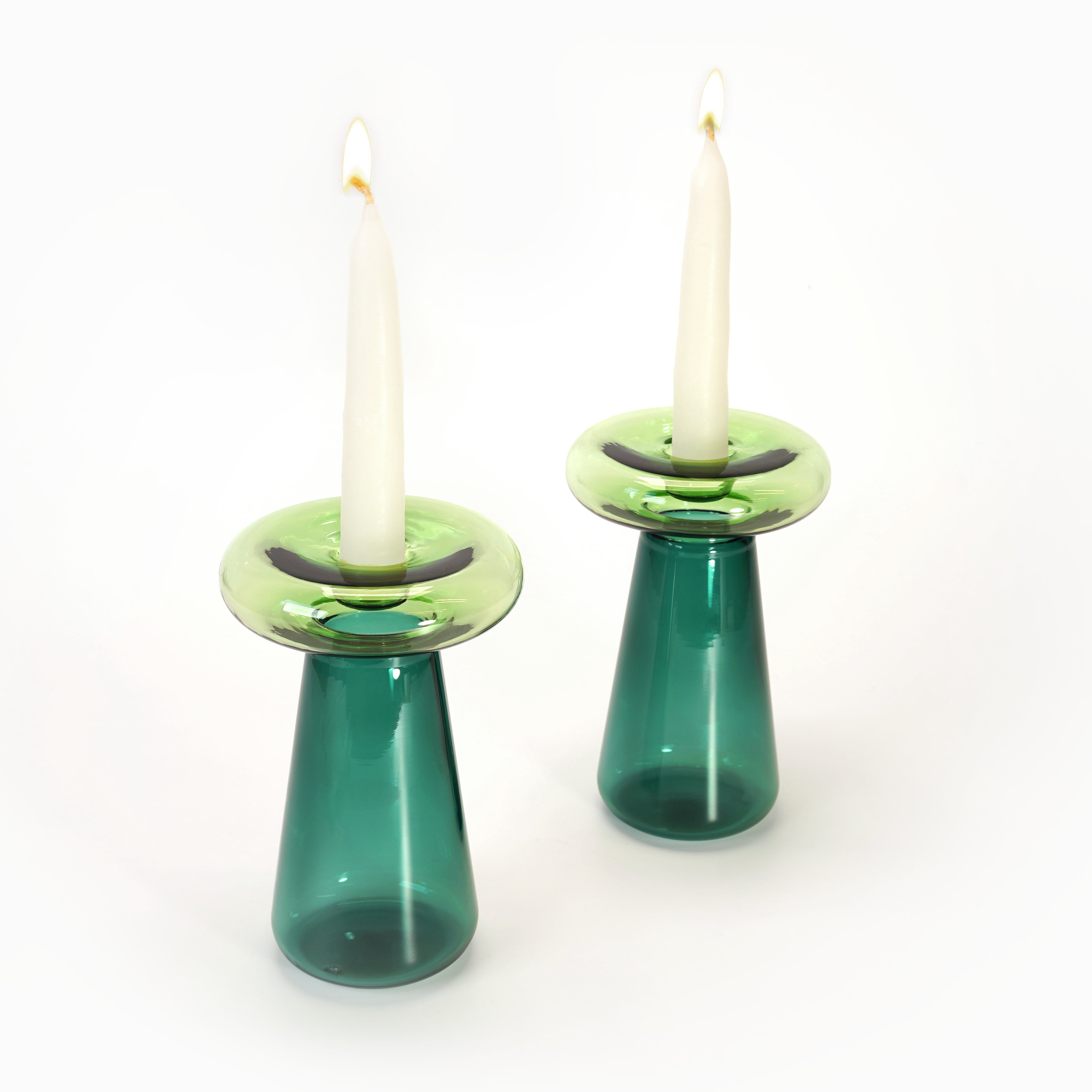 Shabbat Glass Candle Holders- Peace Love Light Shop
