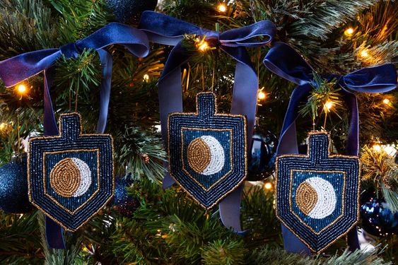 Beaded Dreidel Ornaments- Peace Love Light Shop