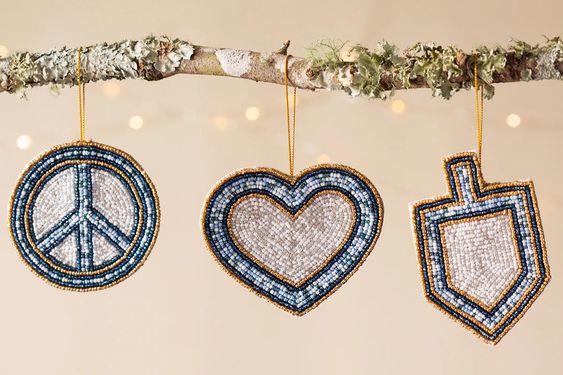 Hanukkah Beaded Ornaments- Peace Love Light Shop