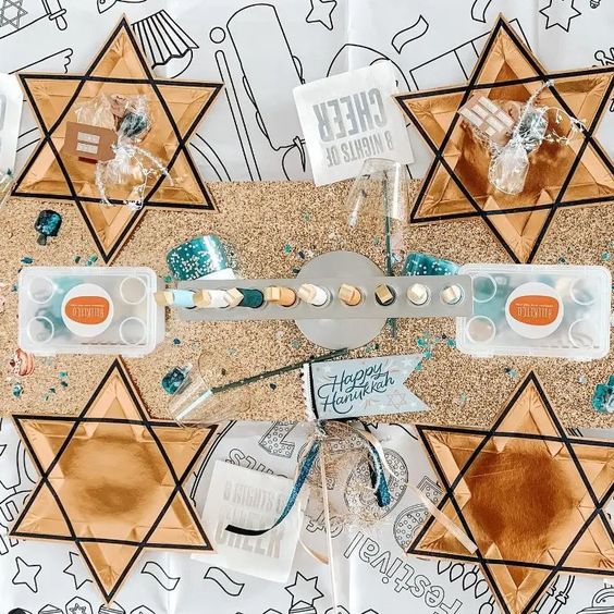 Hanukkah color your own tablecloth- Peace Love Light Shop