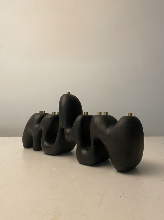 Hannah Polskin Menorah Sculpture - Cream