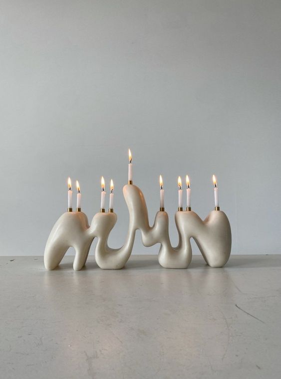 Hannah Polskin Menorah Sculpture- Peace Love Light Shop