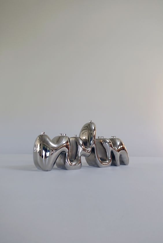 Hannah Polskin Menorah Sculpture - Cream