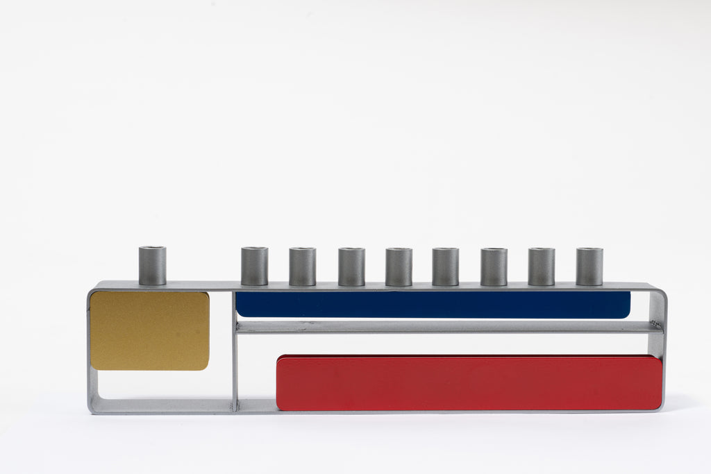 Mondrian Inspired Menorah- Peace Love Light Shop