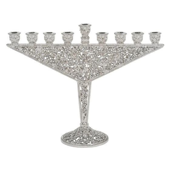 Isadora Menorah, Silver- Peace Love Light Shop