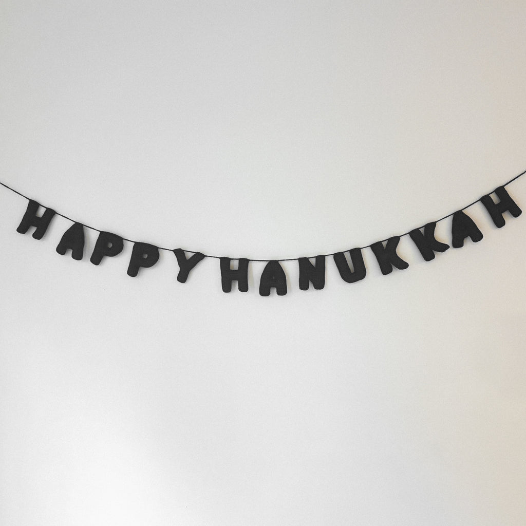 Hanukkah crochet banner, navy- Peace Love Light Shop