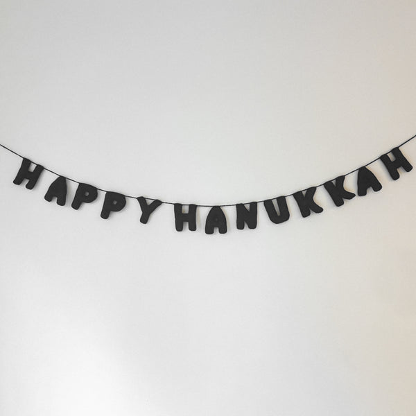 Hanukkah crochet banner, navy- Peace Love Light Shop