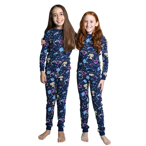 Hanukkah Splatter Paint Pajamas, Kid & Adult Sizes- Peace Love Light Shop