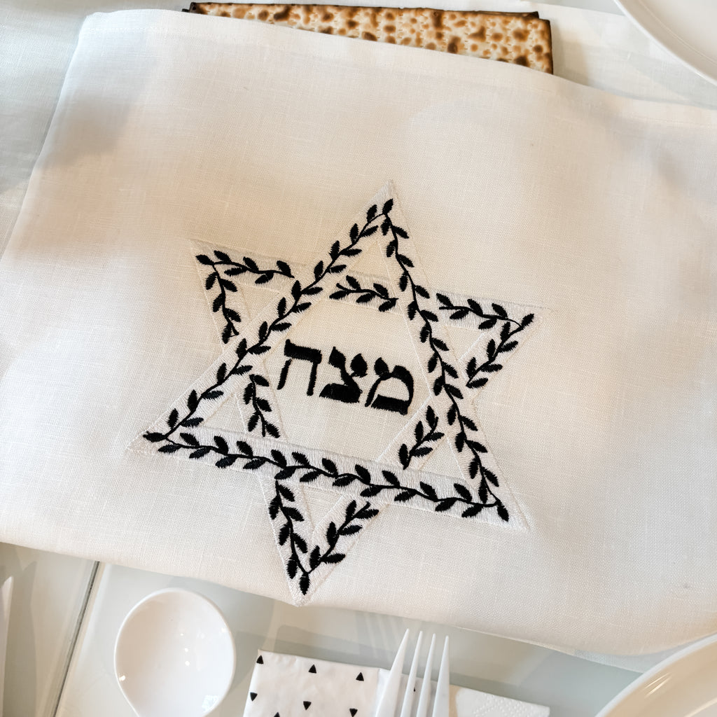 Embroidered matzah cover- Peace Love Light Shop