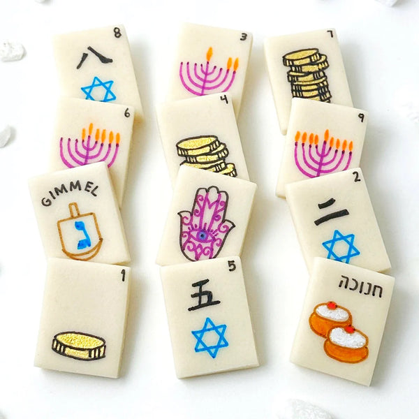Marzipan Hanukkah Mah Jong Tiles - Peace Love Light Shop