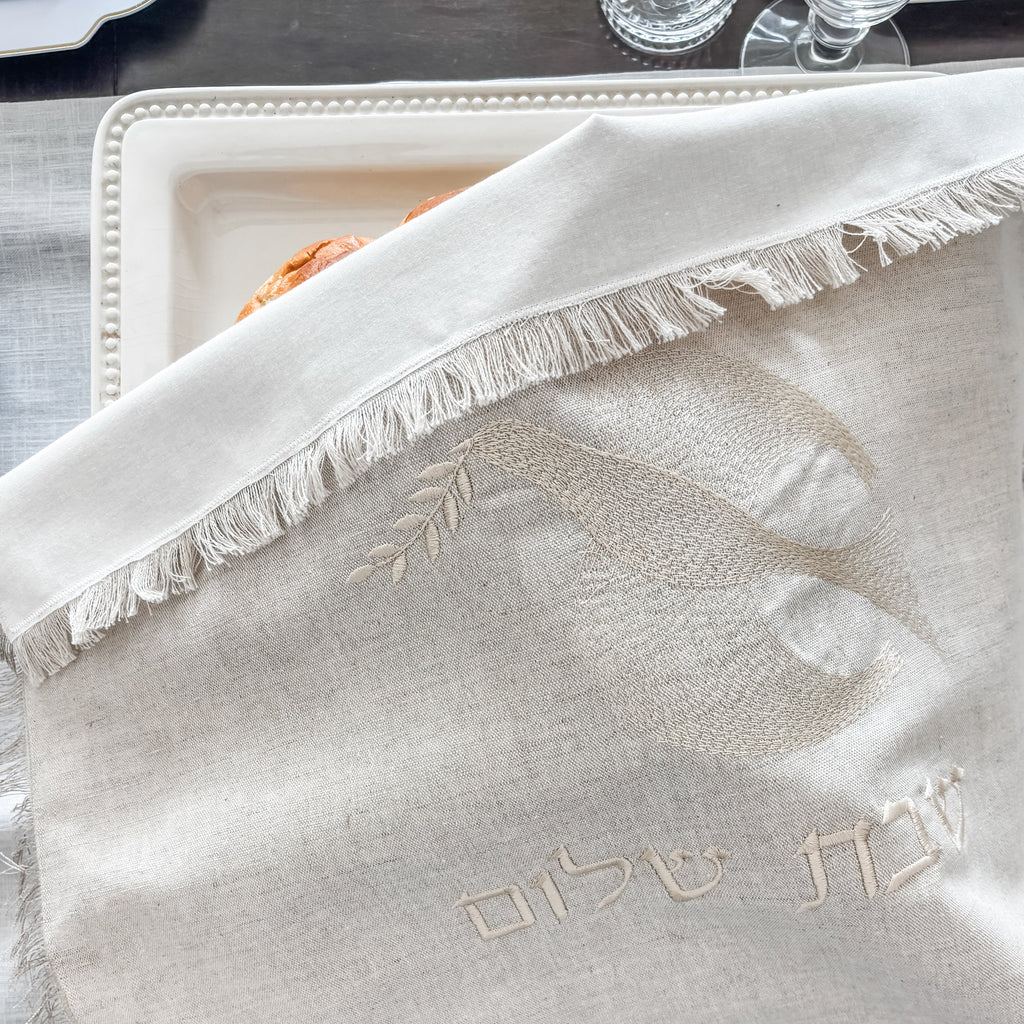 Challah Cover, Embroidered Dove- Peace Love Light Shop