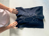 Embroidered linen challah cover with pearl seeds, made in Israel- Peace Love Light Shop