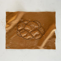 Embroidered Linen Challah Cover with Pearl Sesame Seeds, Made In Israel