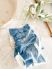 Blue velvet napkin bows- Peace Love Light Shop