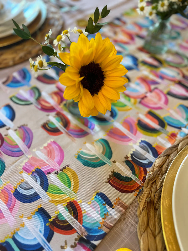 Arielle Zorger Designs Modern Hanukkah Table Runner- Peace Love Light Shop